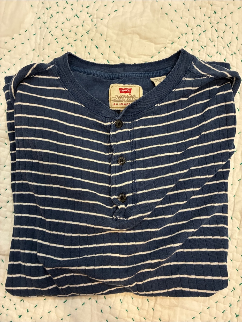 Vintage Levi’s Men’s Large Striped Henley  Made in USA | 100% Cotton  Y2K Skater